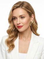 Aurora Gold Floral Statement Studs - Image 2