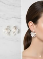 Ivory Bloom Mother-of-Pearl Statement Earrings - Image 2