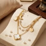 Golden Layered Pearl Charm bracelet for Women