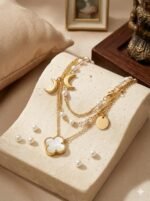 Golden Layered Pearl Charm bracelet for Women