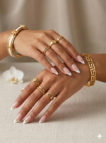 Golden Greek Key Luxe Bangle - Image 2