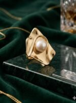 Luxury Gold Plated Pearl Statement Ring for Women - Image 3