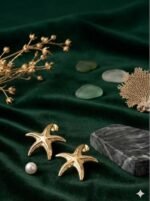Golden Starfish Statement Earrings