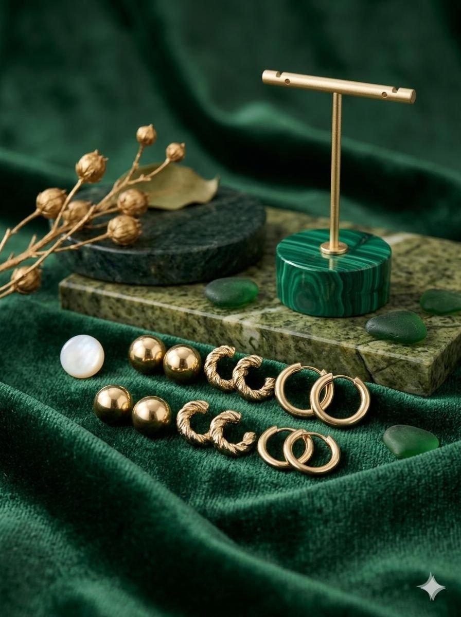 Untitled design - 2026-03-14T095459.825 Classic Gold Hoop Earrings Set - Image 1