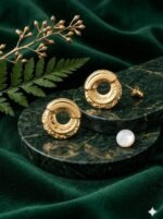 Elegant Gold Circle Statement Earrings