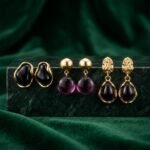 Elegant Black Stone Gold Drop Earrings for Women