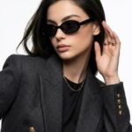 Trendy Black Oval Retro Sunglasses for Women