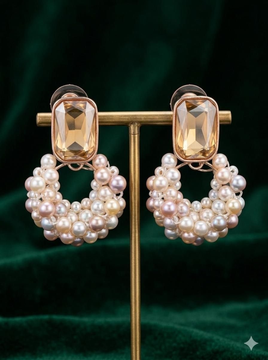 Untitled design - 2026-03-14T134124.869 Luxury Pearl Hoop Drop Earrings for Women - Image 1