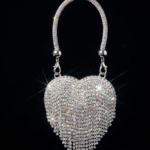The Amour Sparkle Crystal Fringed Heart Minaudière